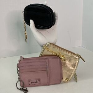 Wallet Coin Purse Bundle Black Gold And Lilac Set Of 3